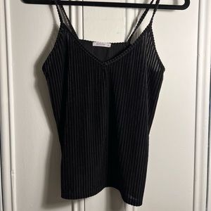V-neck velvet tank top